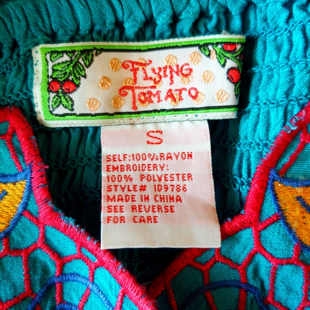 Flying Tomato Embroidery Boho Summer Dress Size S - Picture 13 of 17